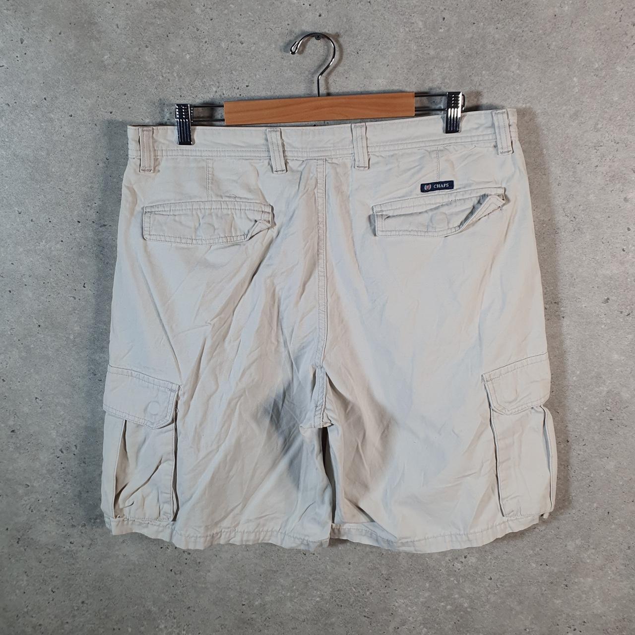 Vintage Chaps Ralph Lauren Polo Shorts Jorts Cargo Men’s W36 Beige Baggy Cotton A4235