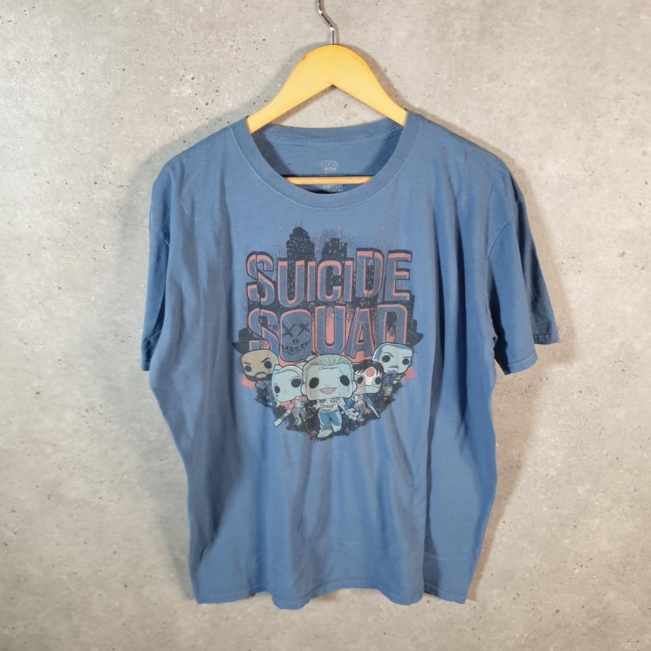 Vintage Suicide Squad Pop Tees T Shirt Men’s XL Blue Casual Logo Athletic
