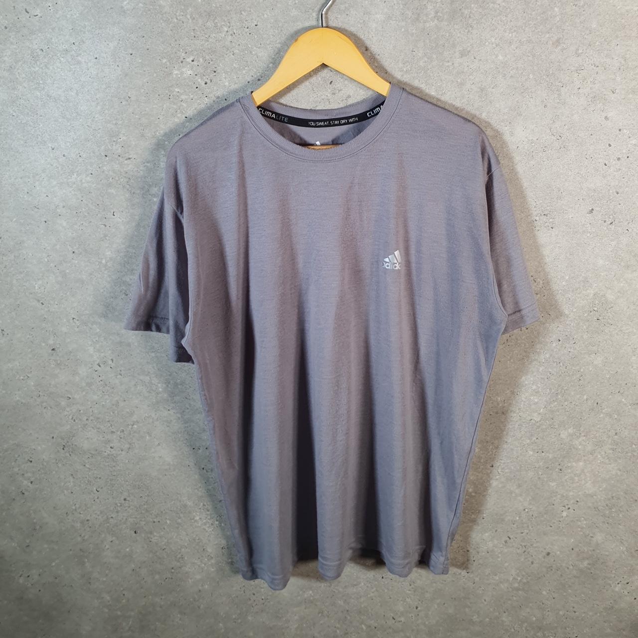 Vintage Adidas Climalite T Shirt Shirt Men’s Large Grey Three Stripes Logo Athletic