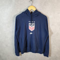 Vintage Nike Centre Swoosh USA Flag Hoodie Men’s Medium Navy Blue Swoosh Y2K Pullover