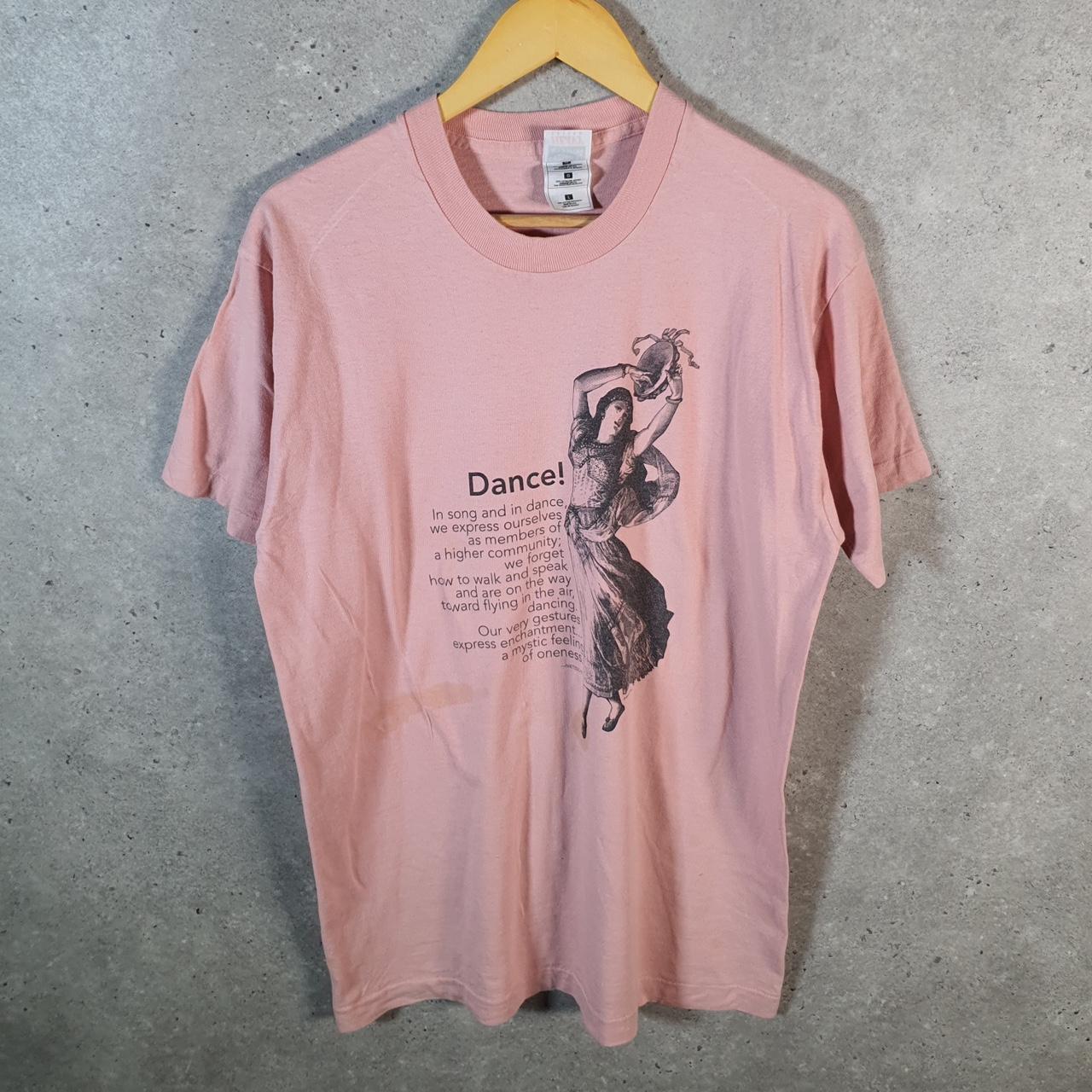 Vintage Fruit of the Loom Dance 90s Graphic Single Stitch T Shirt Men’s Large Pink