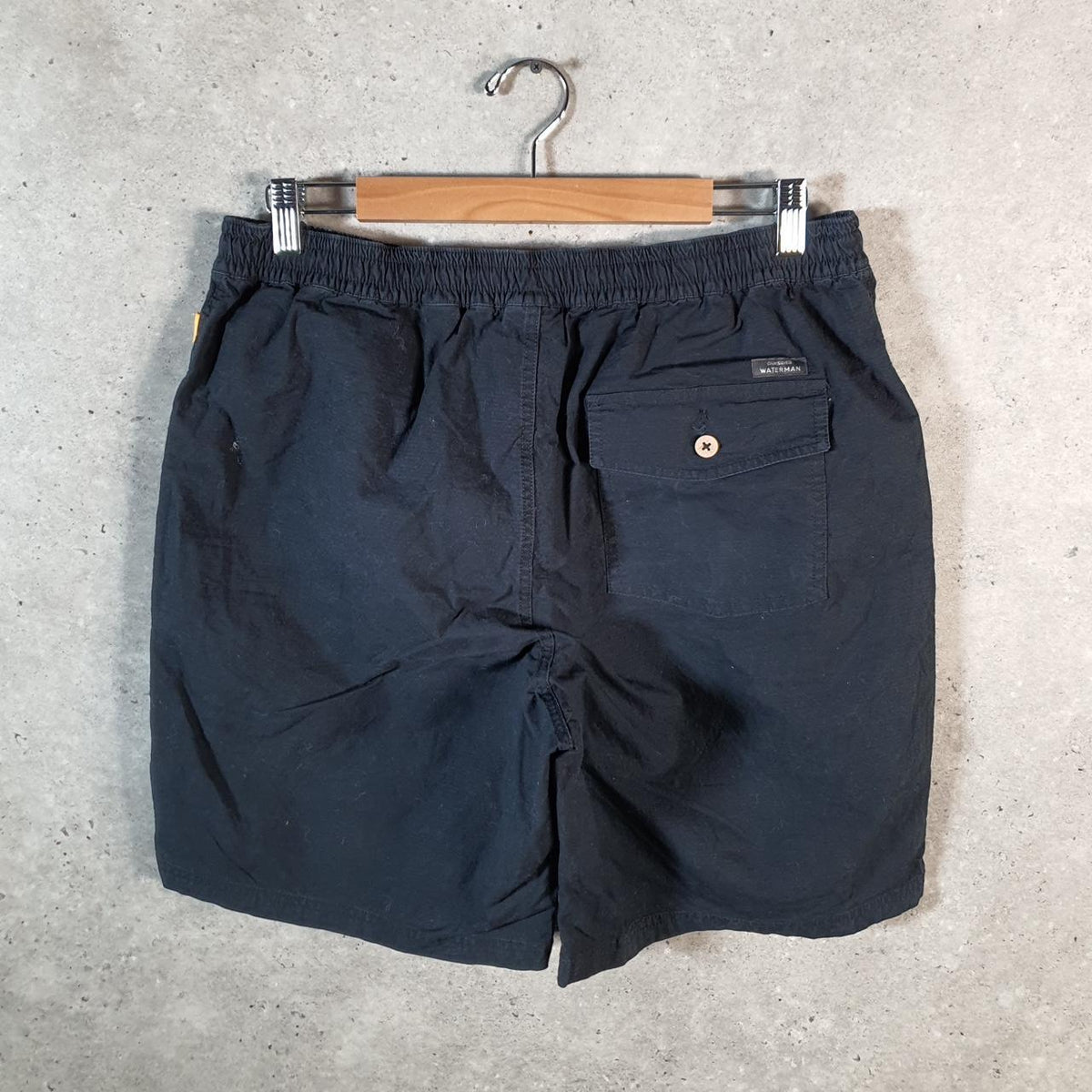Vintage Quiksilver Waterman Chino Shorts Jorts Cargo Men’s XL Black Baggy Cotton A4462