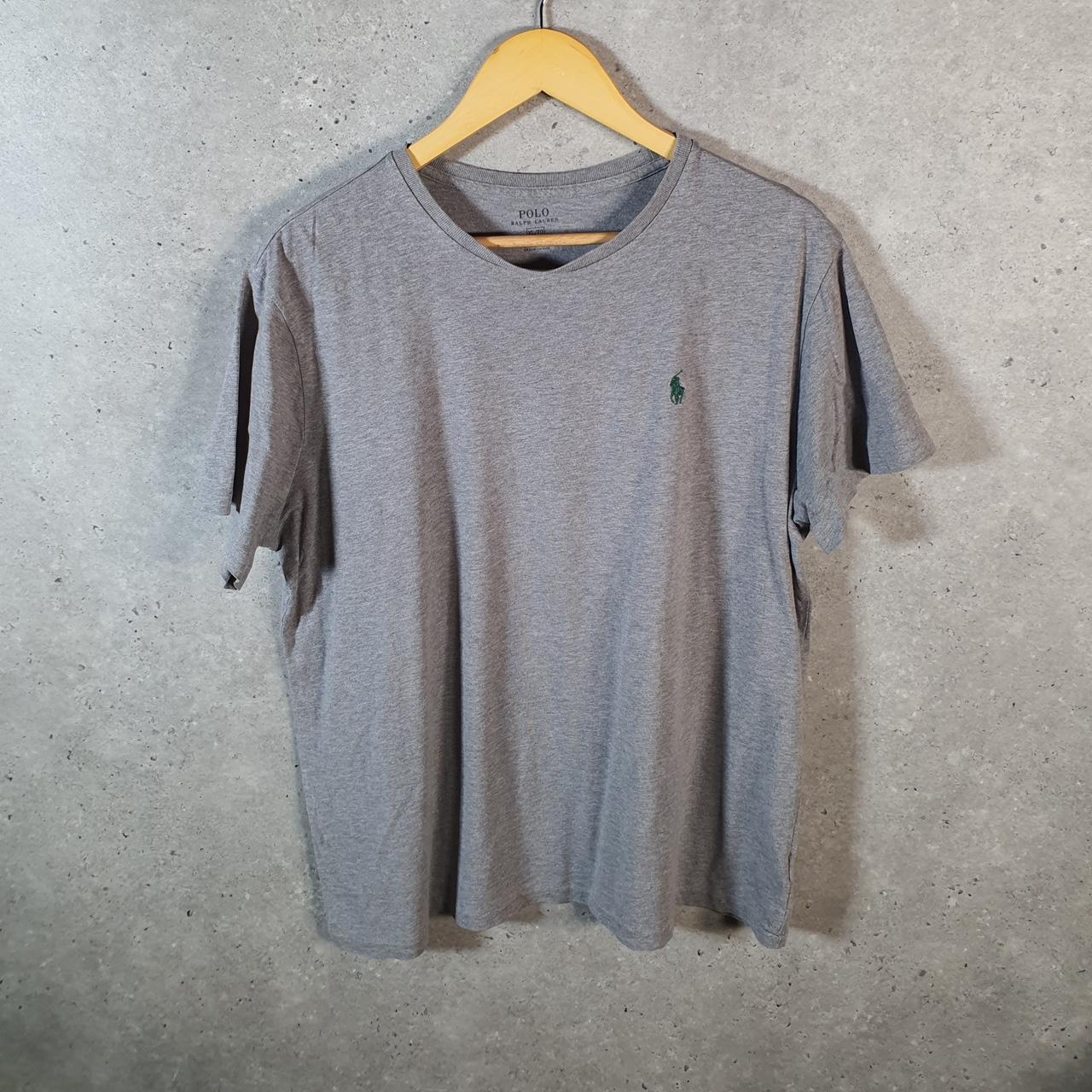 Vintage Ralph Lauren Polo T Shirt Men’s XL Grey Embroidered Pony Classic Fit C9092