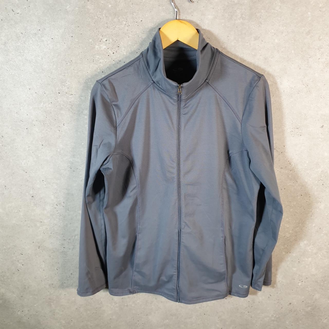 Vintage Champion Full Zip Sweatshirt Womens Large Grey Spellout Logo