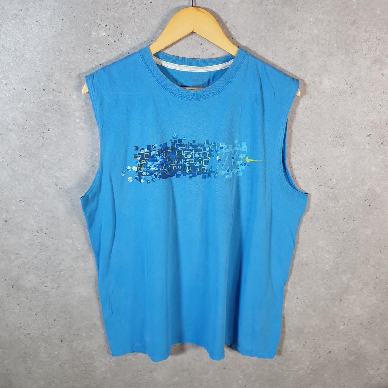 Vintage Nike Club Printed Vest Men’s Medium Casual Blue Swoosh Athletic