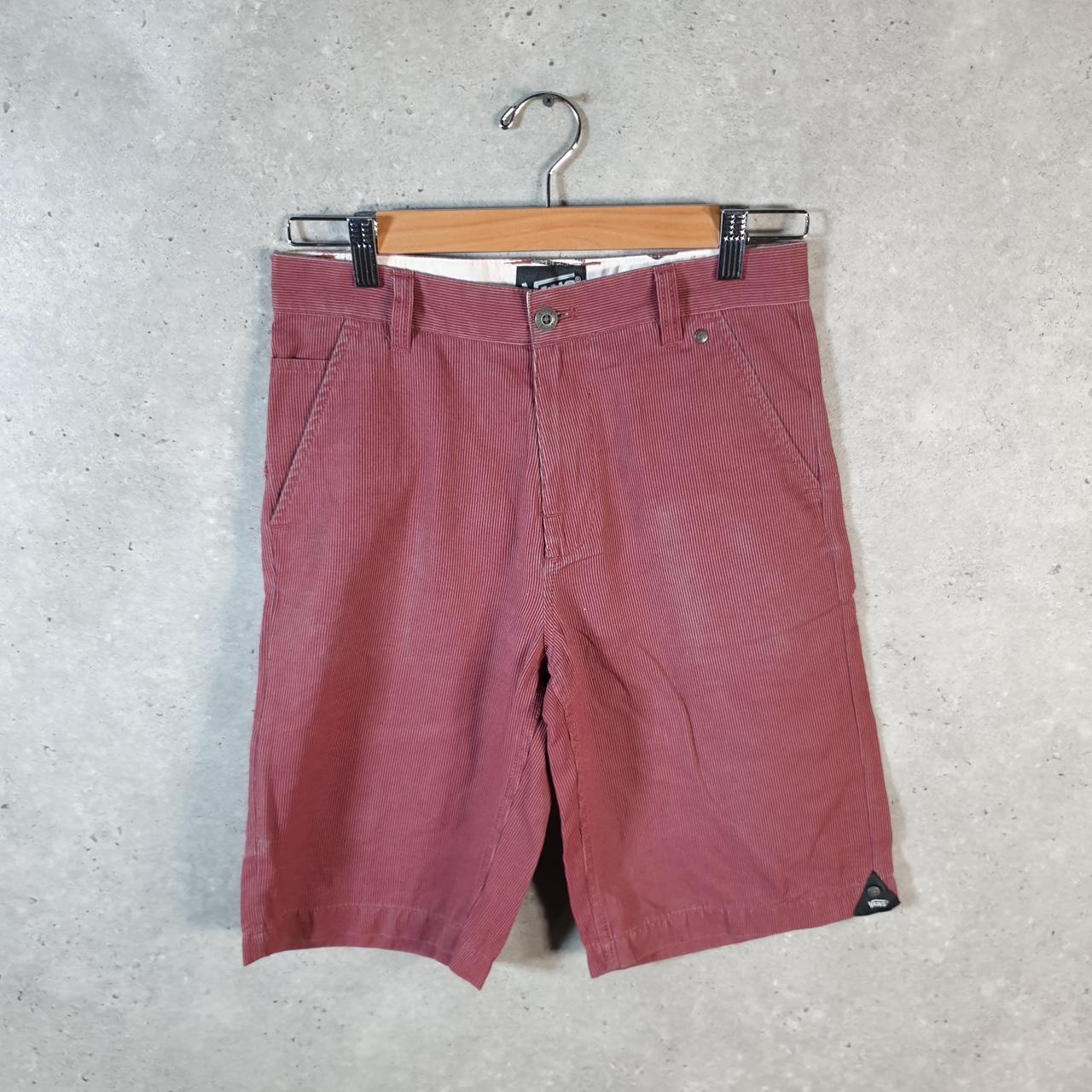 Vintage Vans Chino Shorts Jorts Cargo Womens W28 Red Striped Baggy Cotton