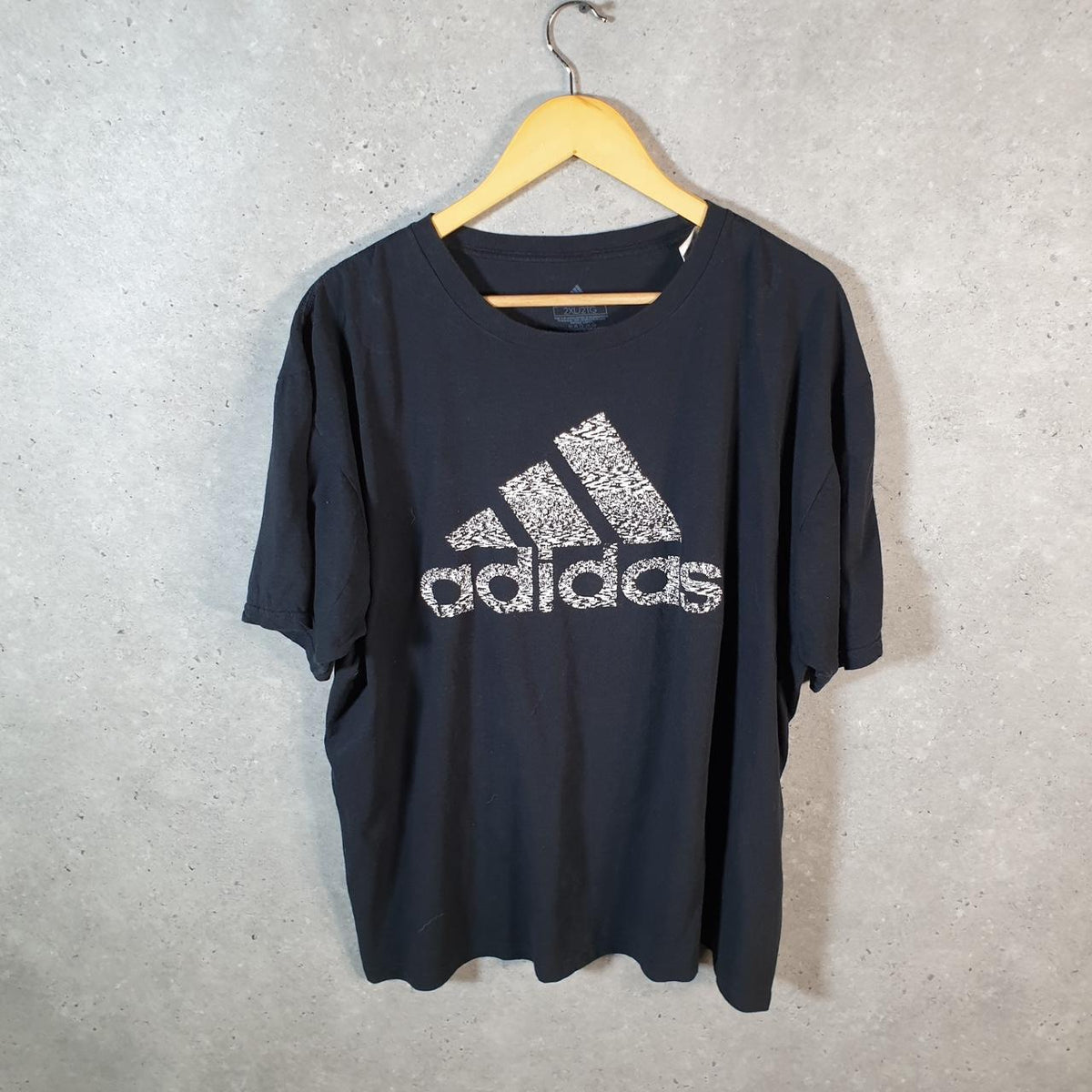 Vintage Adidas Go To Tee T Shirt Men’s 2XL Black Three Stripes Logo Athletic