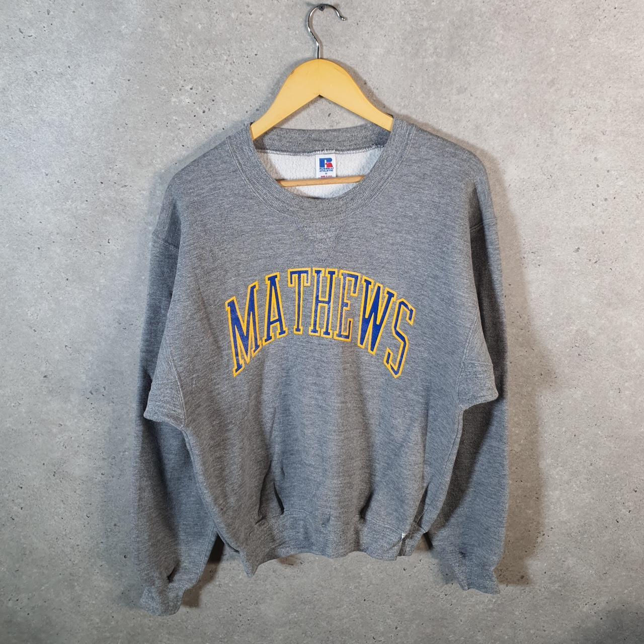 Vintage Russell Athletic Matthew’s USA Sweatshirt Men’s Medium Grey Pullover