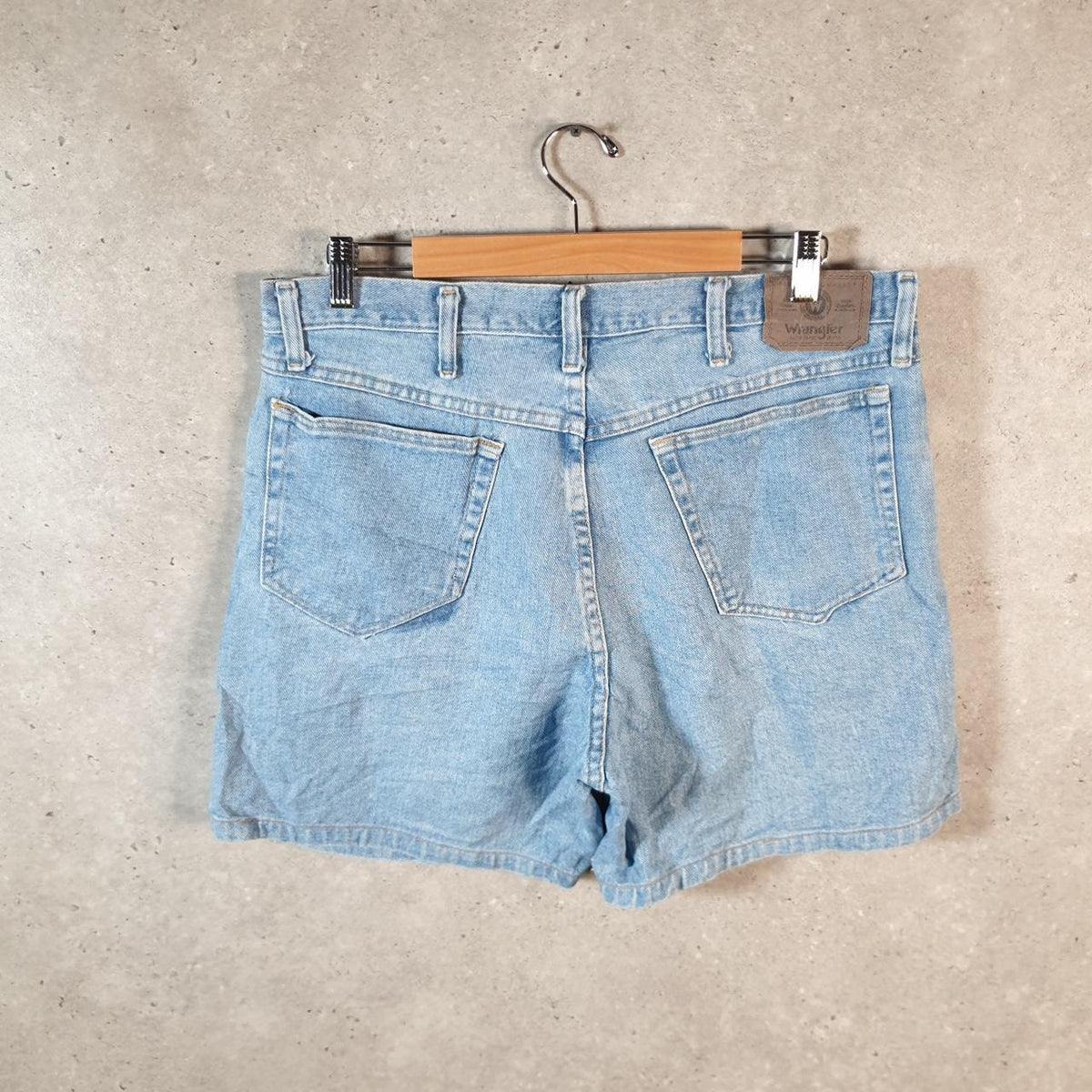 Vintage Wrangler Denim Shorts Jorts Cargo Men’s W34 Blue Baggy Cotton