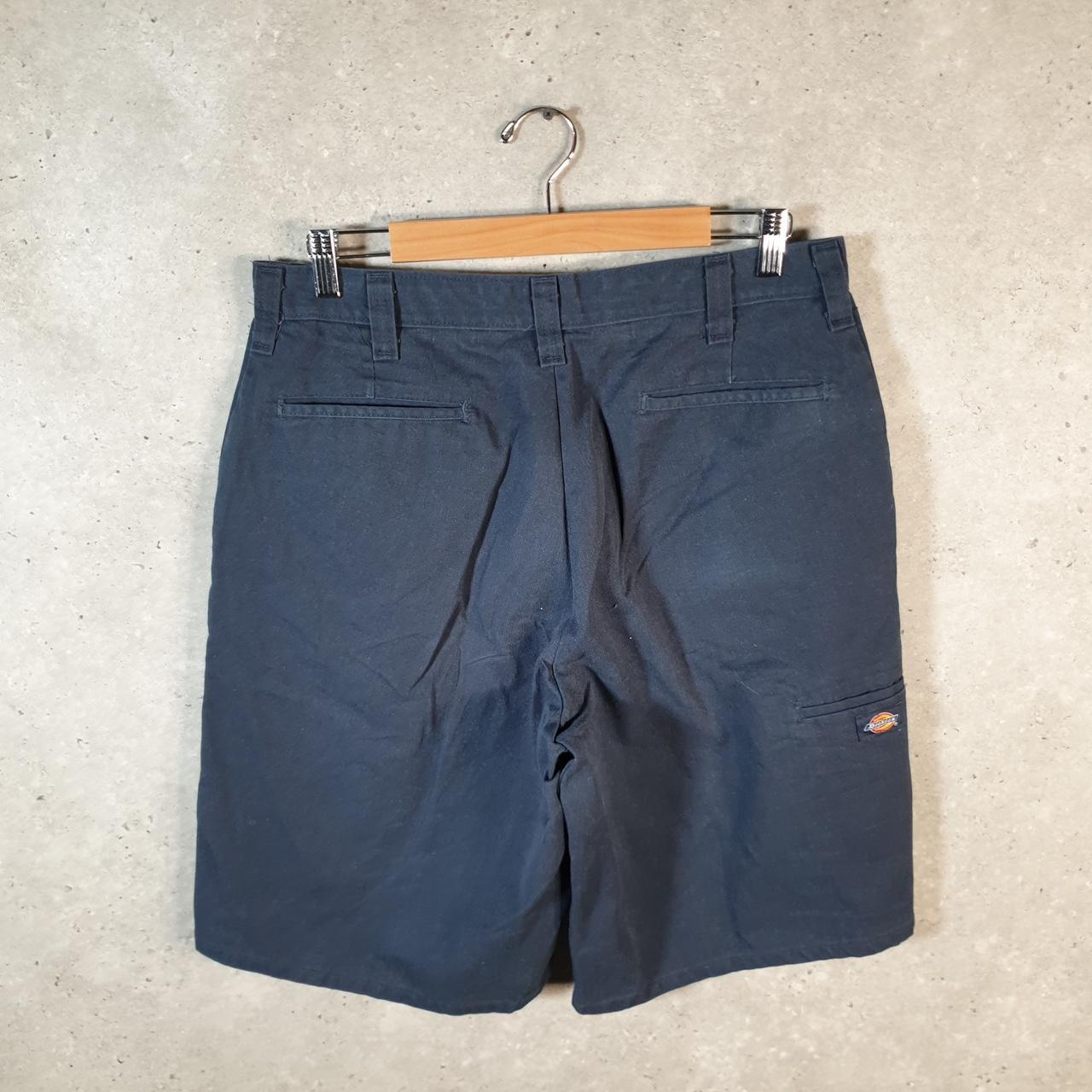 Vintage Dickies Baggy Chino Shorts Jorts Cargo Mens W34 Navy Blue Relaxed Fit