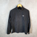 Vintage The North Face TNF Teddy Fleece Sweatshirt  Womens Large Black 1/4 Zip Logo