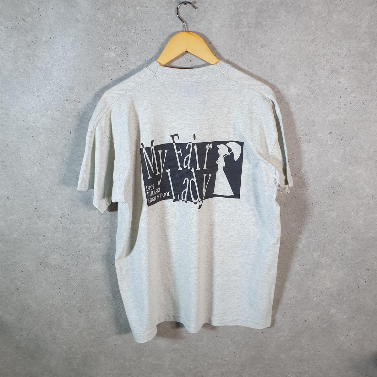 Vintage Fruit of the Loom 1997 Pulaski High School USA Single Stitch T Shirt Men’s XL Grey C9453