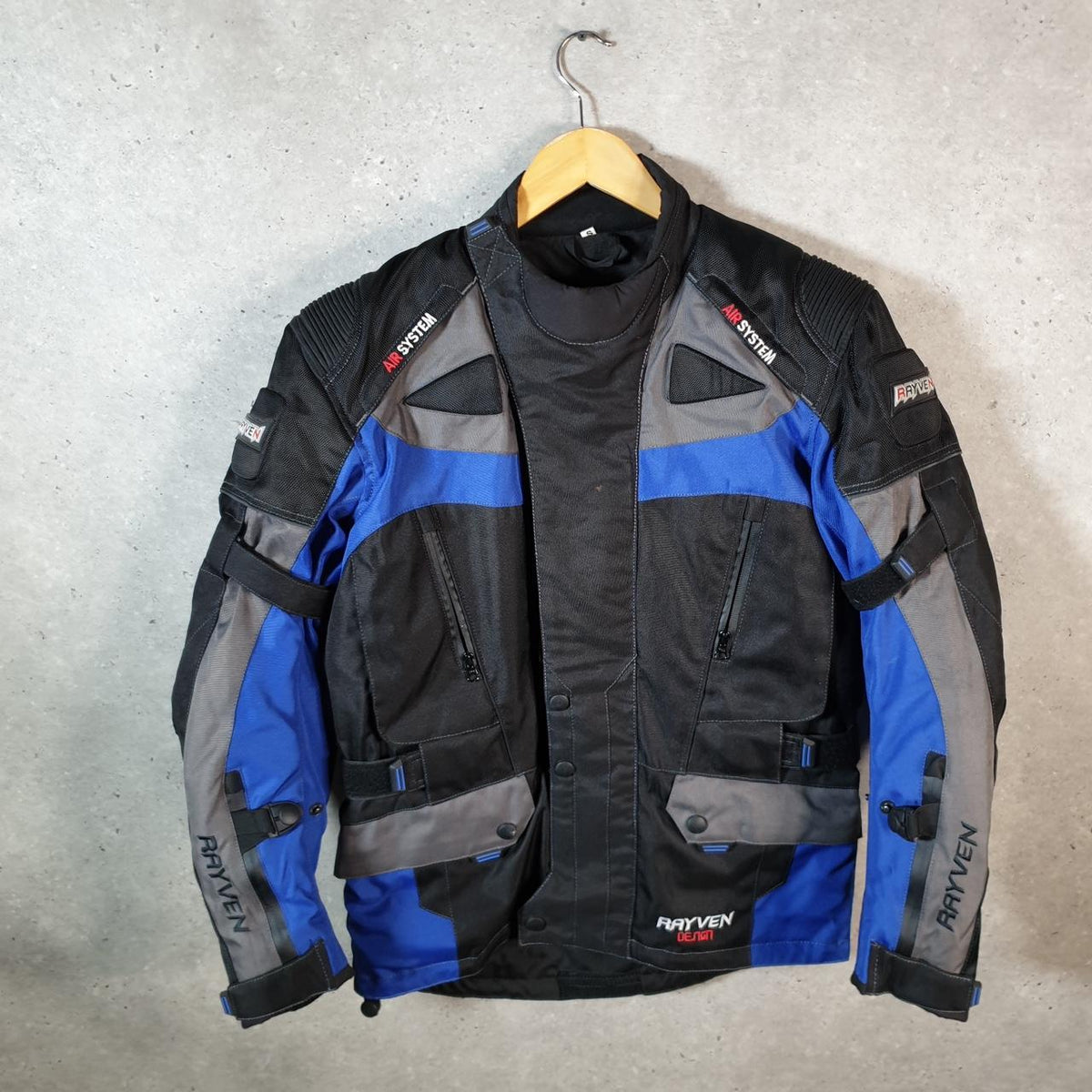 Vintage Rayven Motorcycle Jacket Mens Small Black Armoured Padded Shoulder Elbows