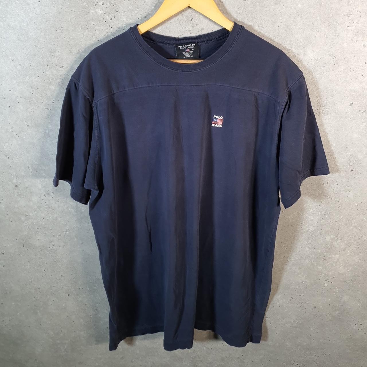 Vintage Ralph Lauren Polo Jeans T Shirt Men’s XL Navy Blue Embroidered Pony