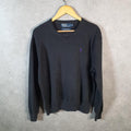 Vintage Ralph Lauren Polo Heavyweight Sweatshirt Men’s Medium Black Pullover Pony C8845