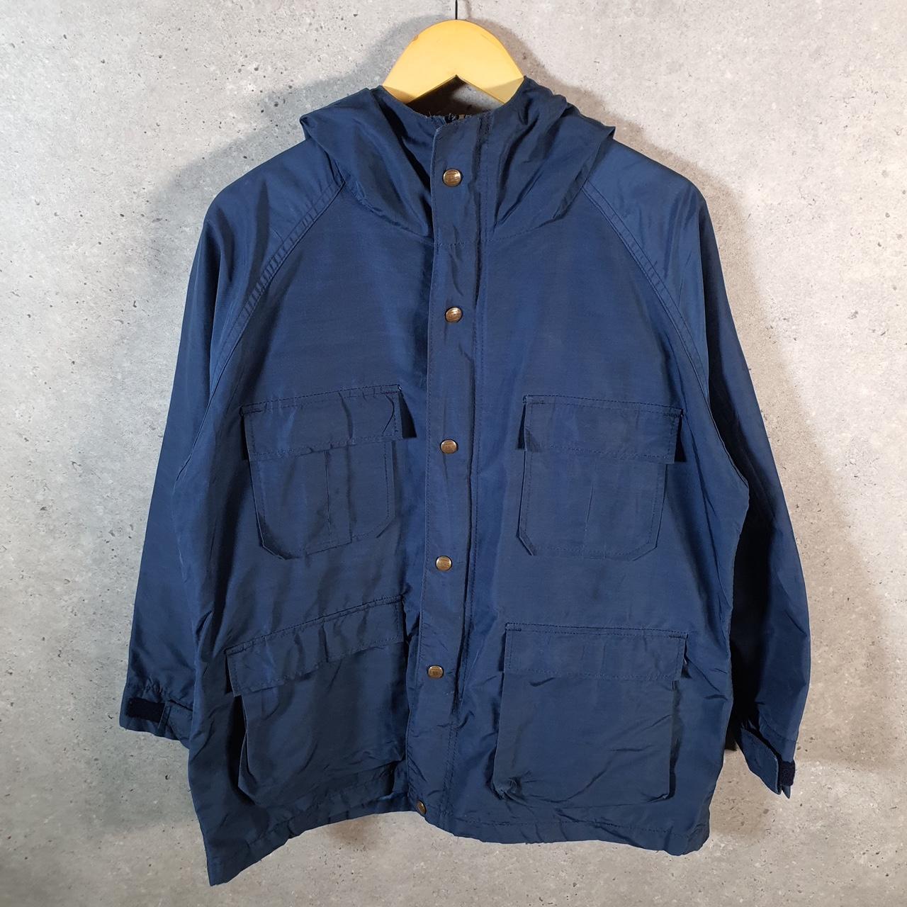 Vintage L.L. Bean Outdoors Nylon Jacket Mens Large Blue Full Zip Waterproof