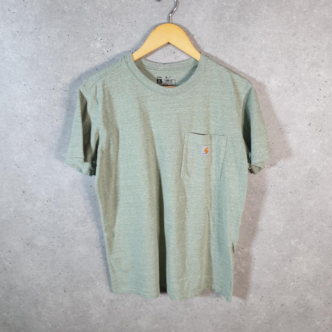Vintage Carhartt Pocket T Shirt Women’s Medium Green Workwear Chore Utility Loose Fit C9206
