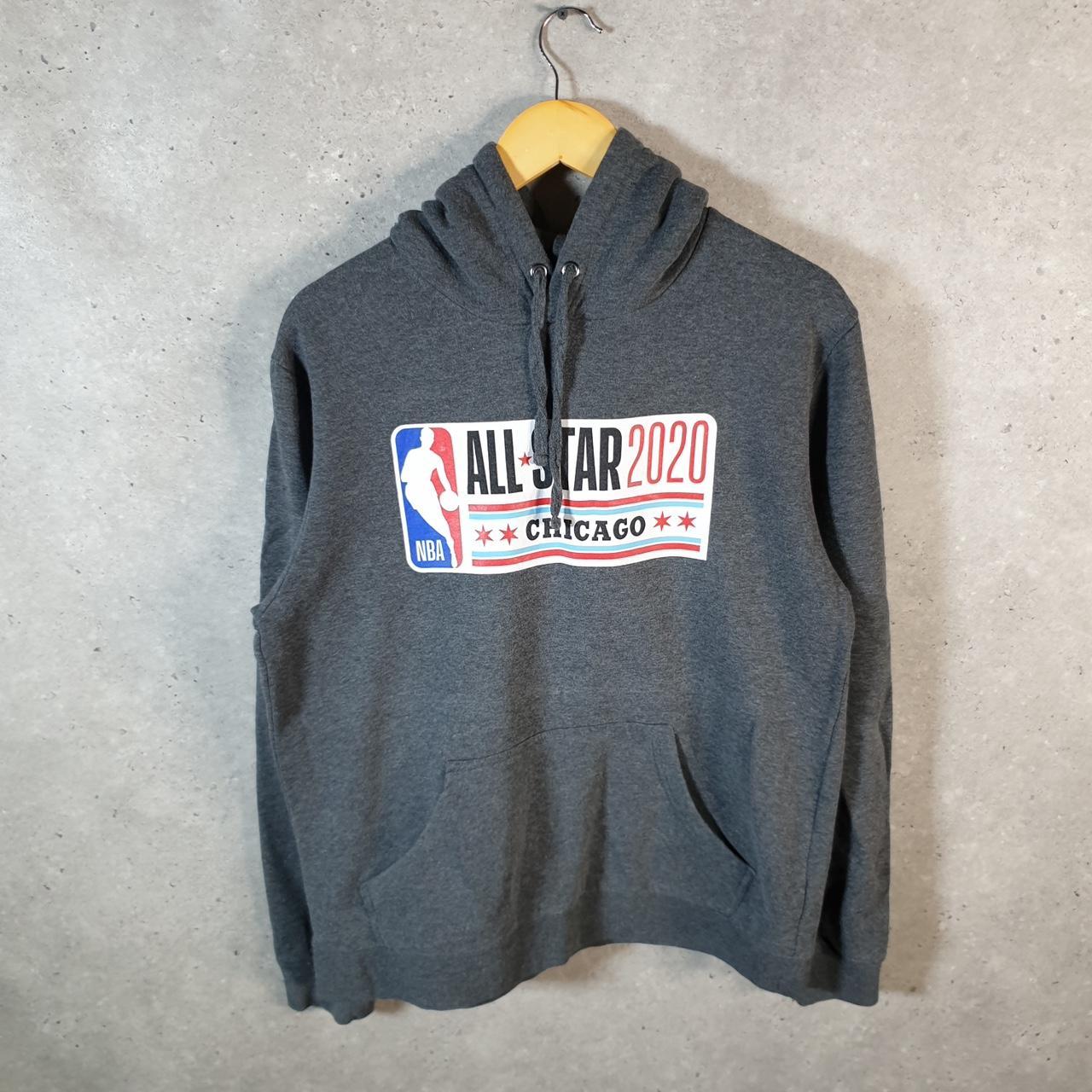 Vintage NBA All Star 2020 Chicago Hoodie Men’s Medium Grey Pullover Pro Sport USA