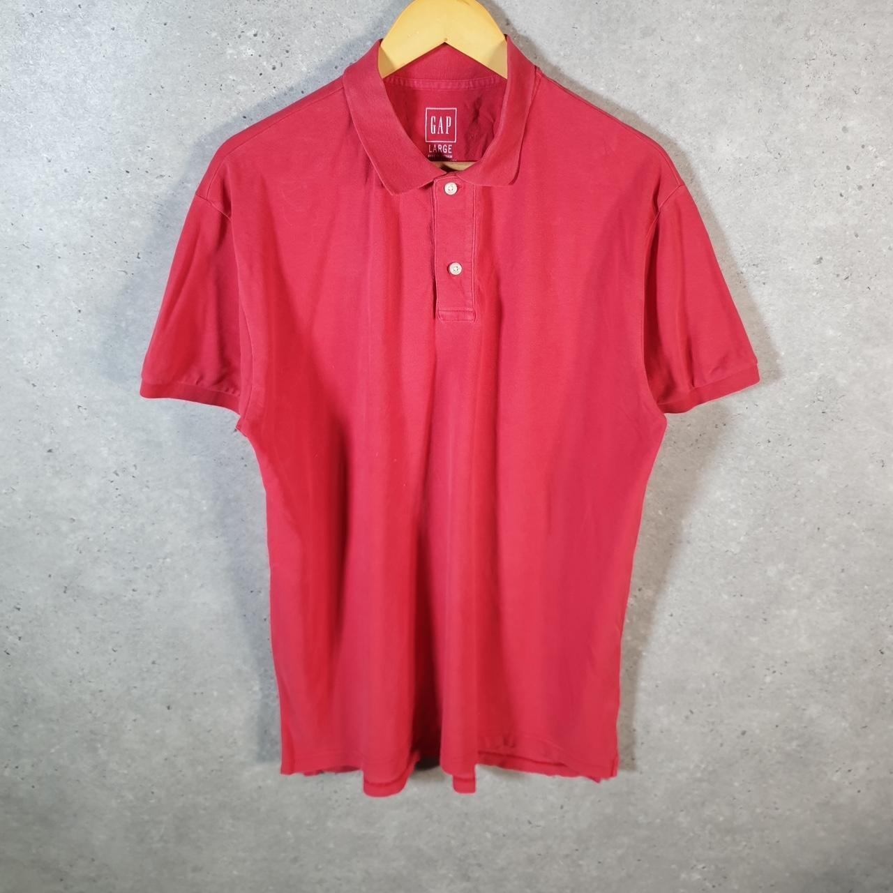 Vintage Gap Button Up Polo Shirt Men’s Large Pink Logo Classic Fit Blank Baggy
