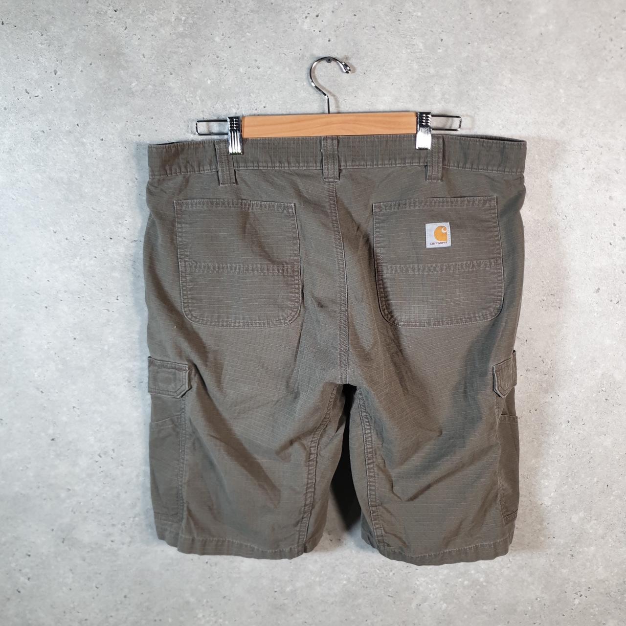 Vintage Carhartt Baggy Carpenter Shorts Jorts Cargo Men’s W40 Khaki Green Relaxed Fit Workwear
