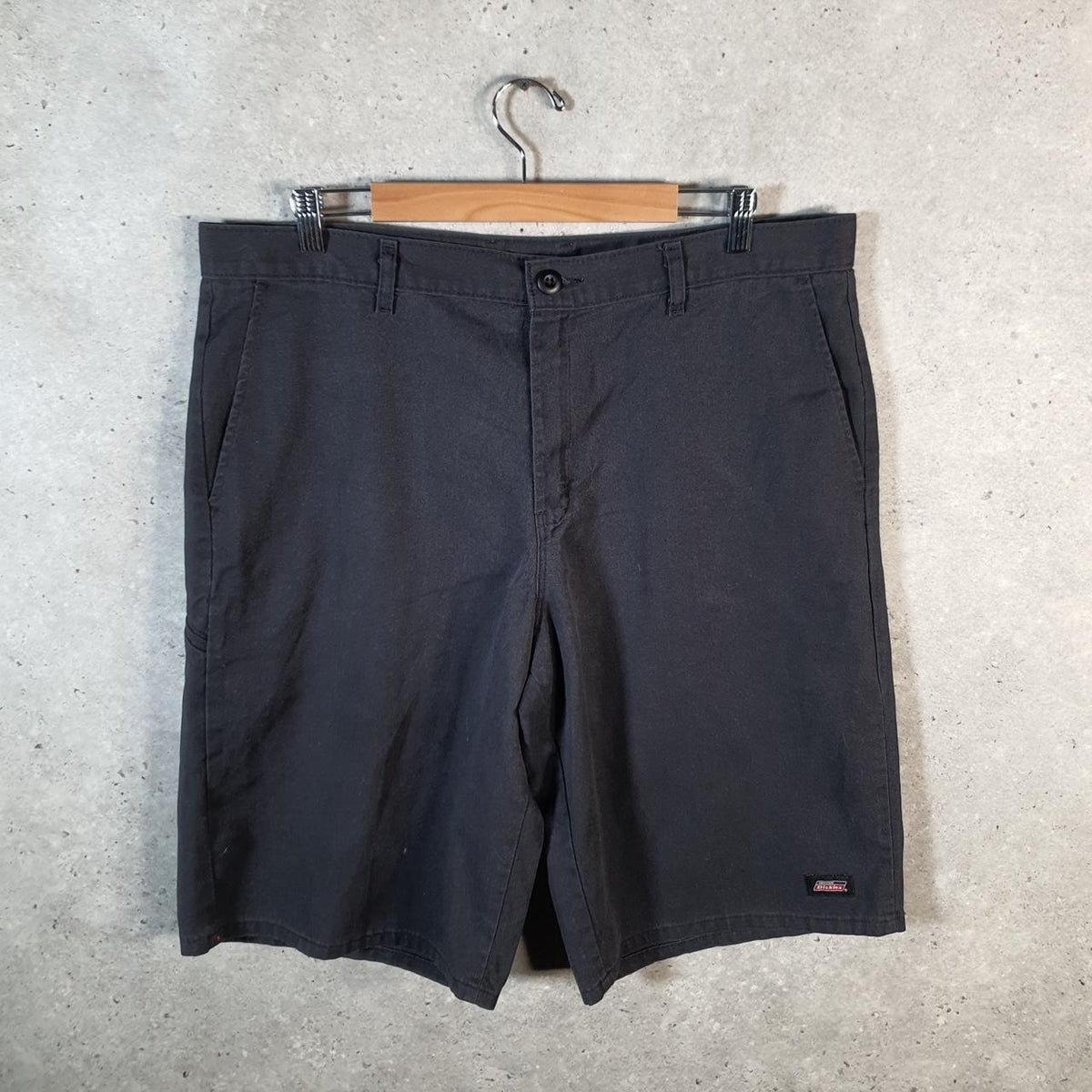 Vintage Dickies Baggy Chino Shorts Jorts Cargo Mens W38 Black Relaxed Fit