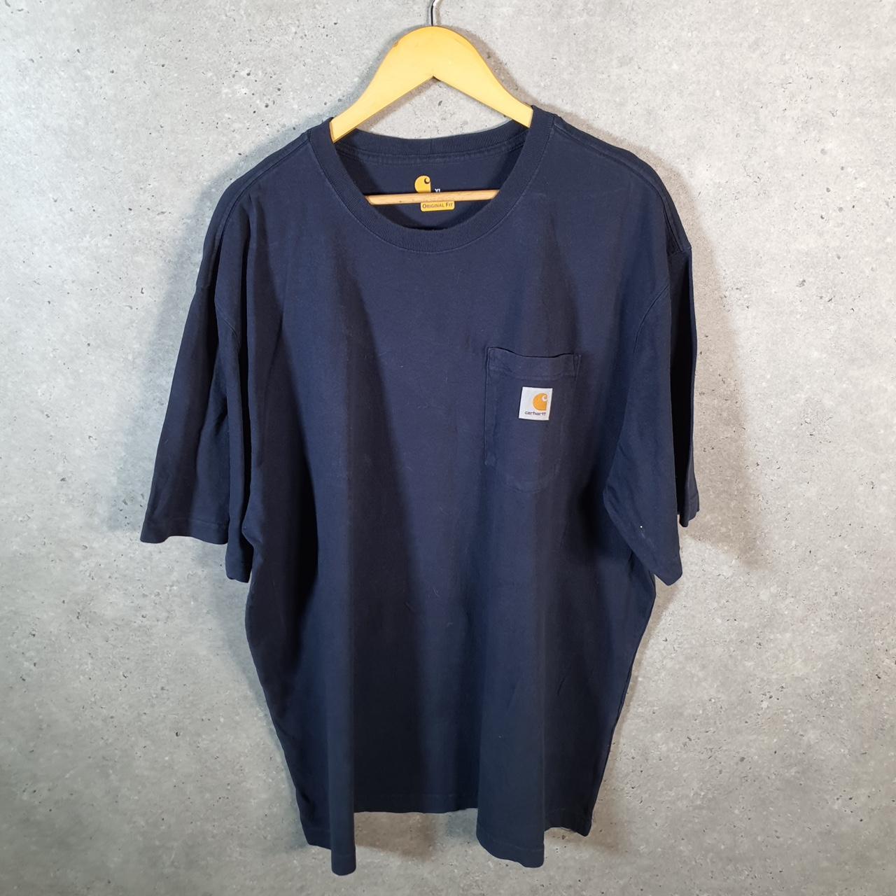 Vintage Carhartt Pocket T Shirt Men’s XL Navy Blue Workwear Chore Utility Original Fit C9222