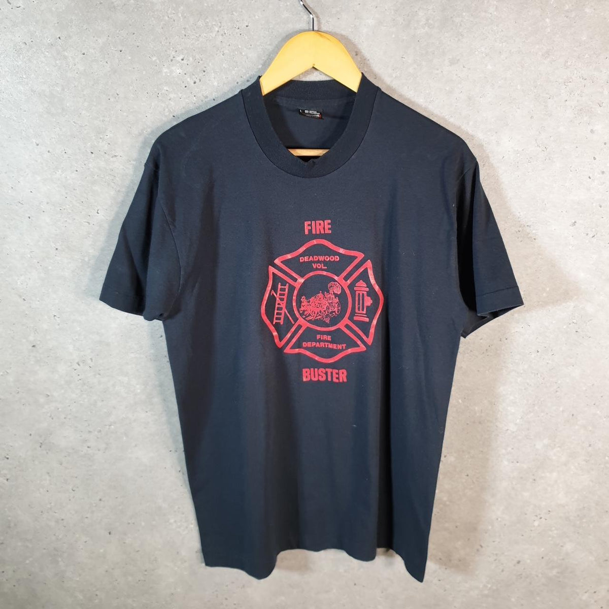 Vintage Screen Stars Deadwool Vol Fire 90s USA Single Stitch T Shirt Men’s Large Black C8759