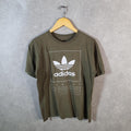 Vintage Adidas Trefoil Retro T Shirt Shirt Men’s Medium Khaki Green Logo Athletic