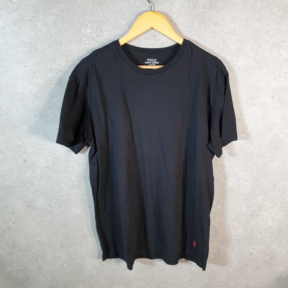 Vintage Ralph Lauren Polo T Shirt Men’s XL Black Embroidered Slim Fit Pony C8597