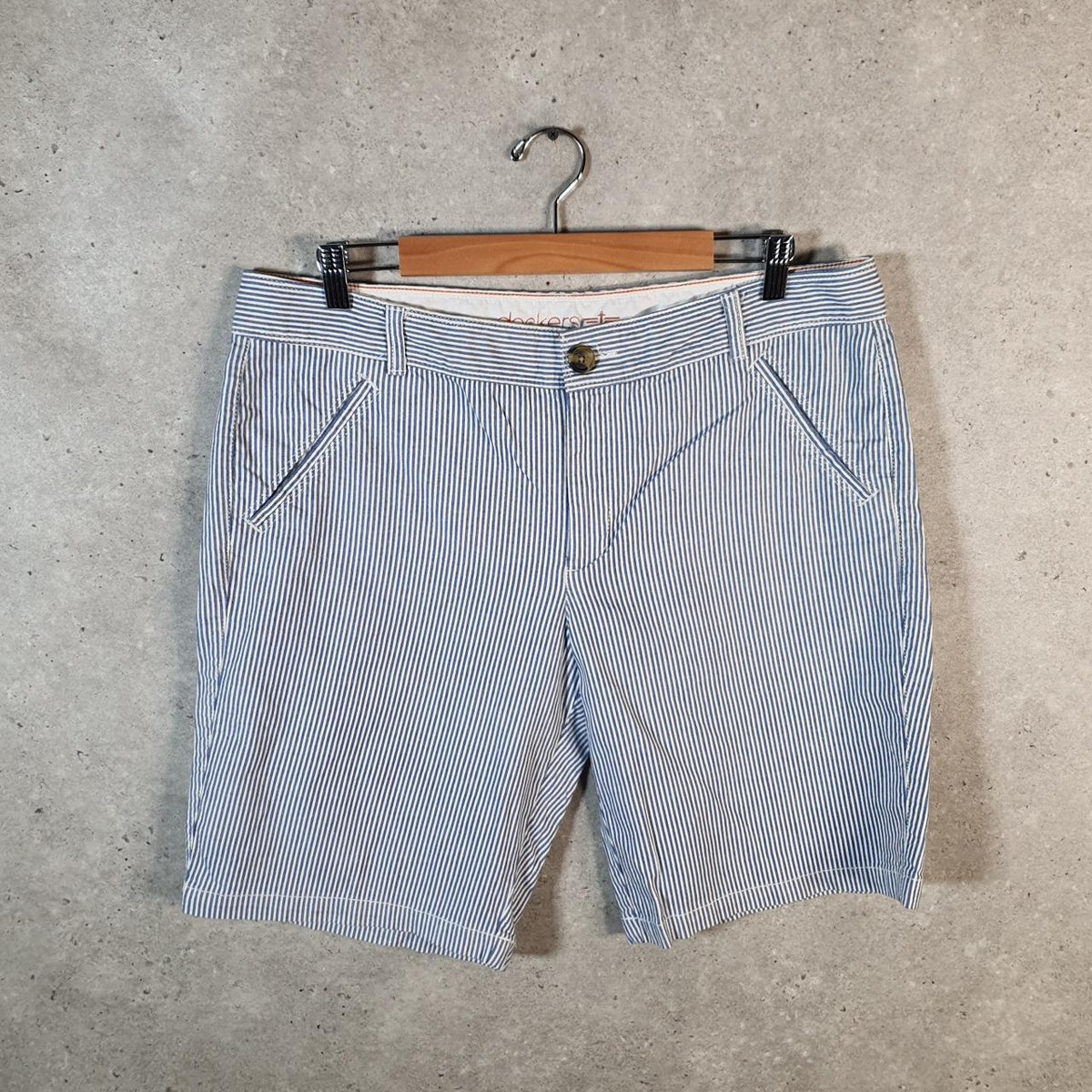 Vintage Dockers Chino Shorts Jorts Cargo Womens W36 Blue Baggy Cotton
