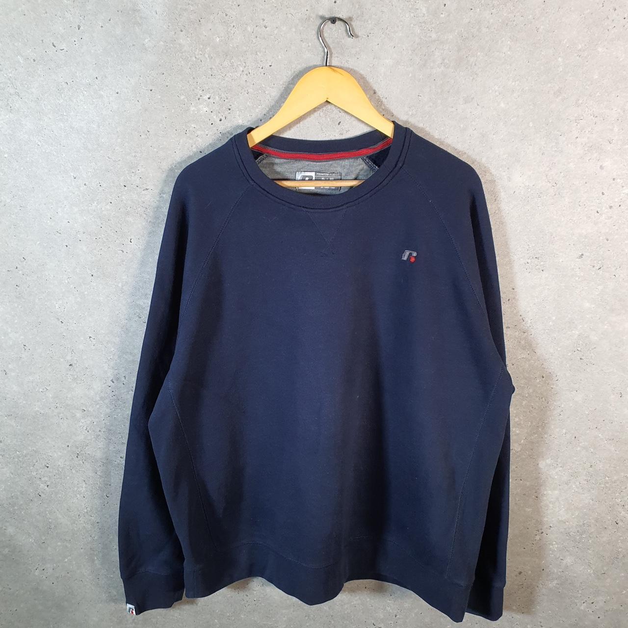 Vintage Russell Athletic Premium Fleece Sweatshirt Men’s XL Navy Blue Pullover Baggy