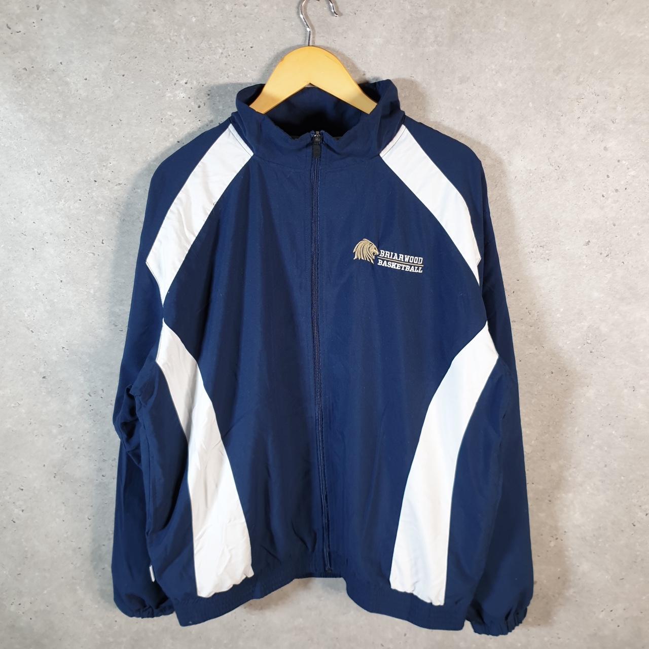 Vintage Russell Athletic Briarwood Basketball qTrack Jacket Men’s Large Blue Full Zip