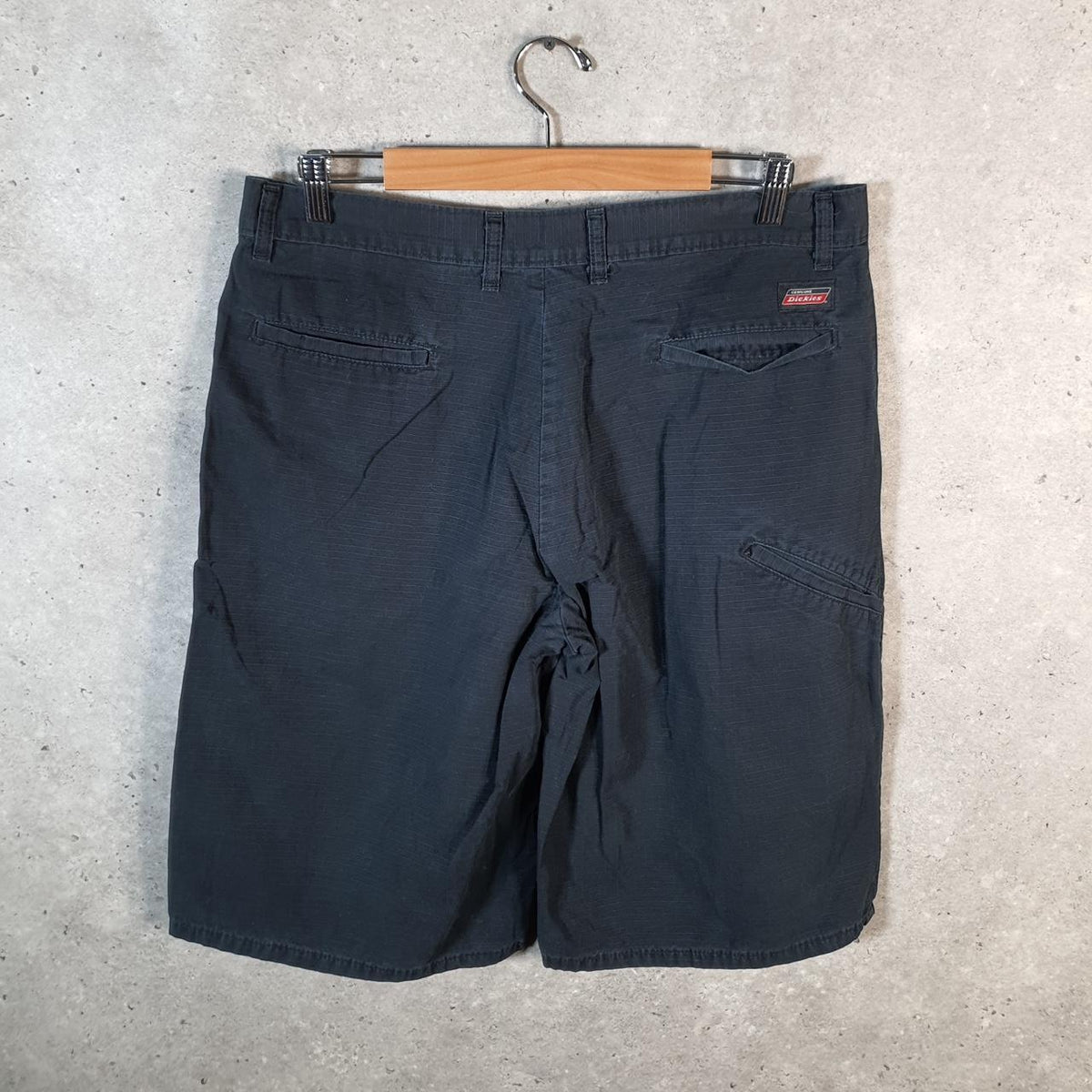Vintage Dickies Baggy Chino Shorts Jorts Cargo Mens W34 Black Relaxed Fit