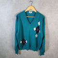 Vintage Lacoste Sweatshirt Men’s Medium Blue Pullover Logo Y2K Jumper Logo