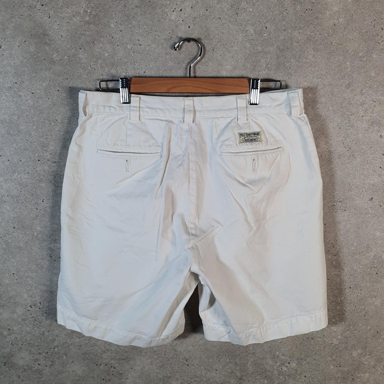 Vintage Ralph Lauren Polo Shorts Jorts Cargo Men’s W34 White Baggy Cotton Big Fish Vintage