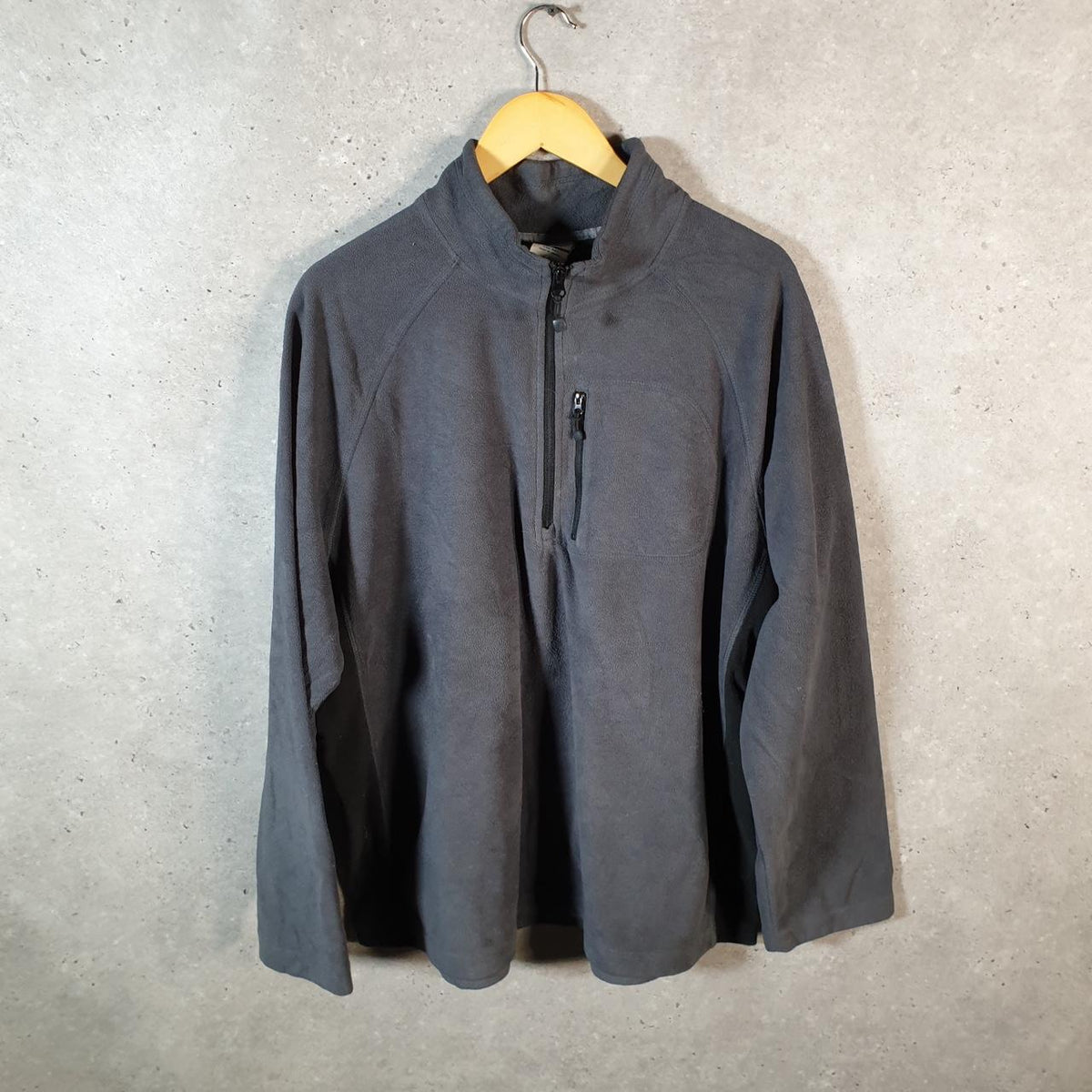 Vintage Starter 1/4 Zip Fleece Sweatshirt Mens XL Grey Logo Winter