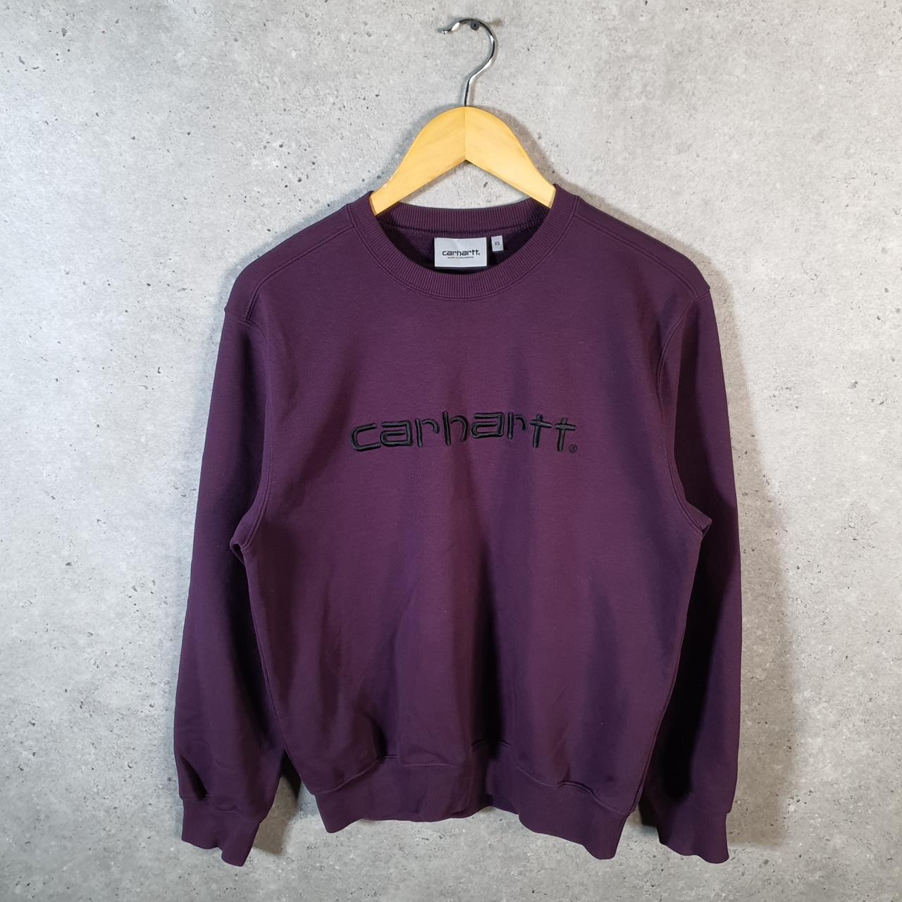 Vintage Carhartt Work in Progress Sweatshirt Mens XS Purple Pullover USA