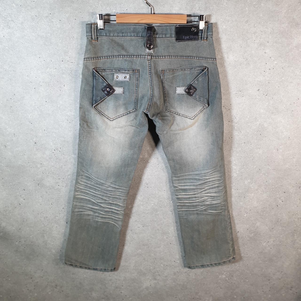 Vintage Epic Hero Baggy Y2K Hip Hop Jeans Mens W30 L30 Grey Denim Wide Leg Big Fish Vintage