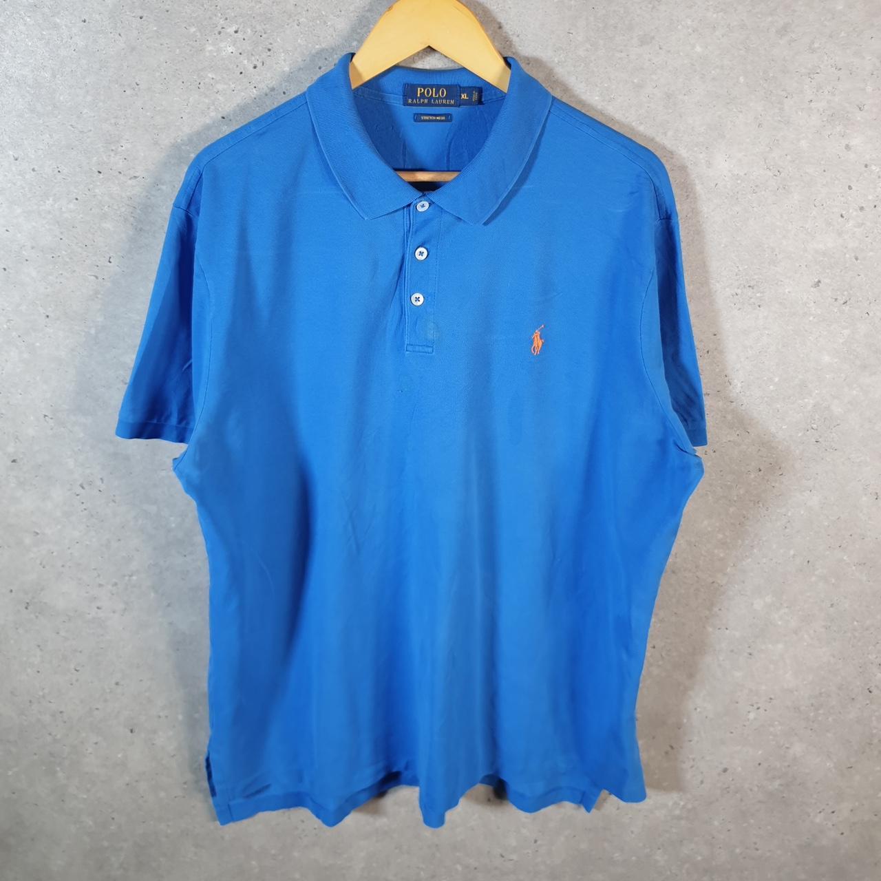 Vintage Ralph Lauren Polo Shirt Men’s XL Blue Stretch Mesh Embroidered Pony