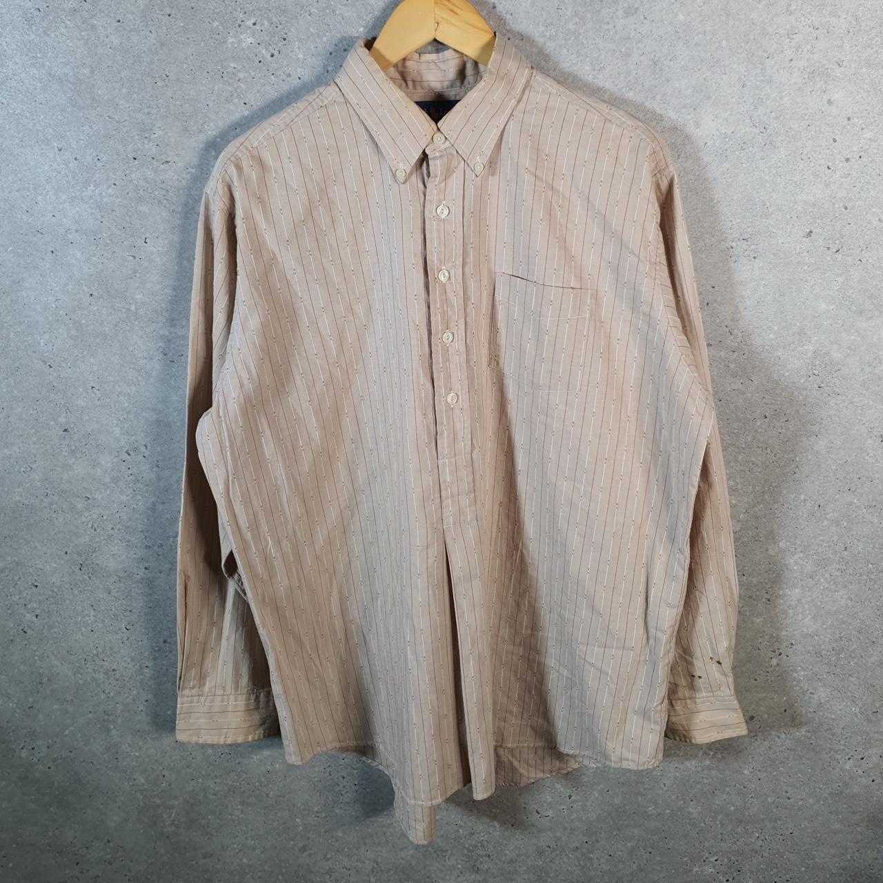Vintage Ralph Lauren Button Down Shirt Men’s Large Brown Long Sleeve Afton Fit Cotton Pocket C7663 Big Fish Vintage