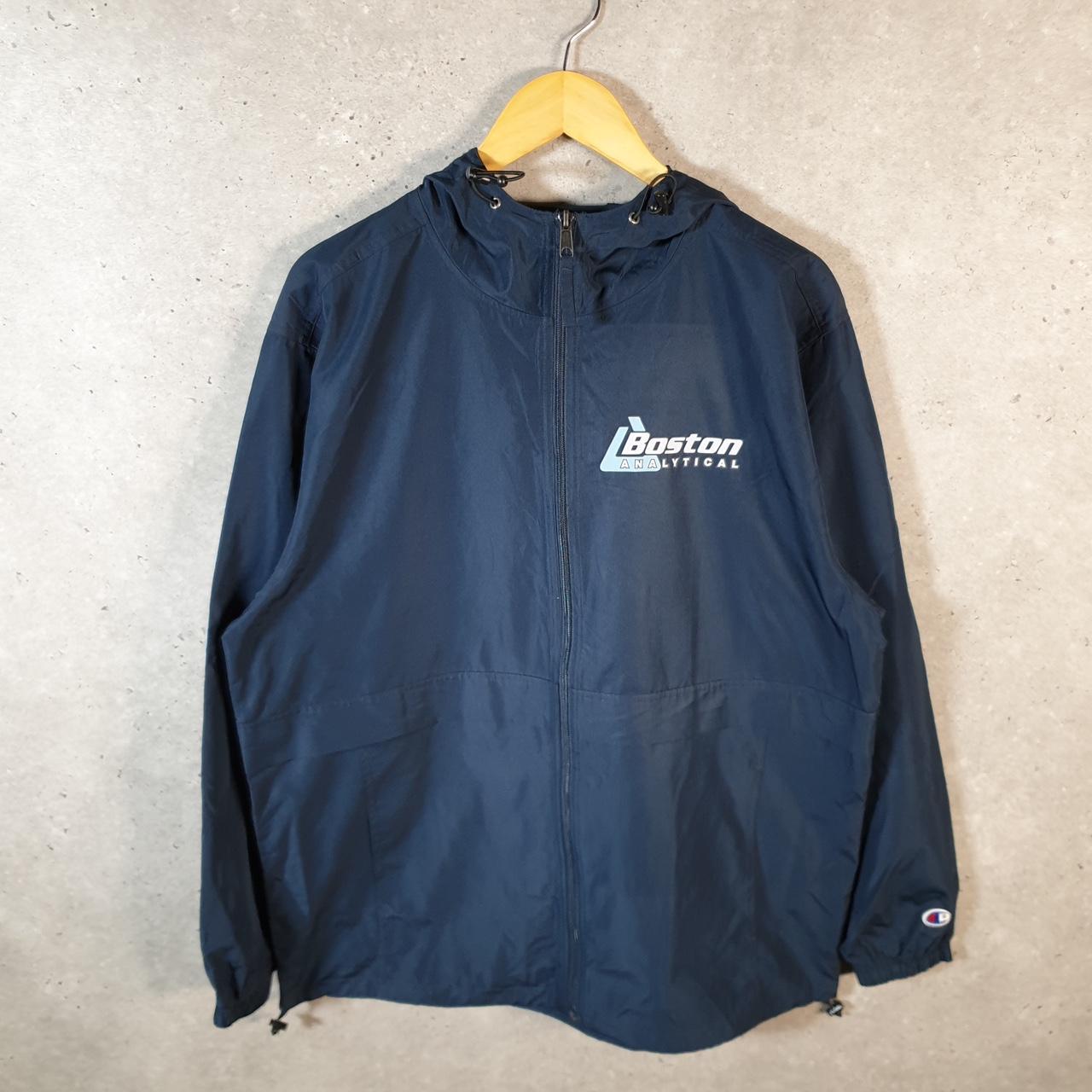 Vintage Champion Windbreaker Mens Large Navy Blue Full Zip