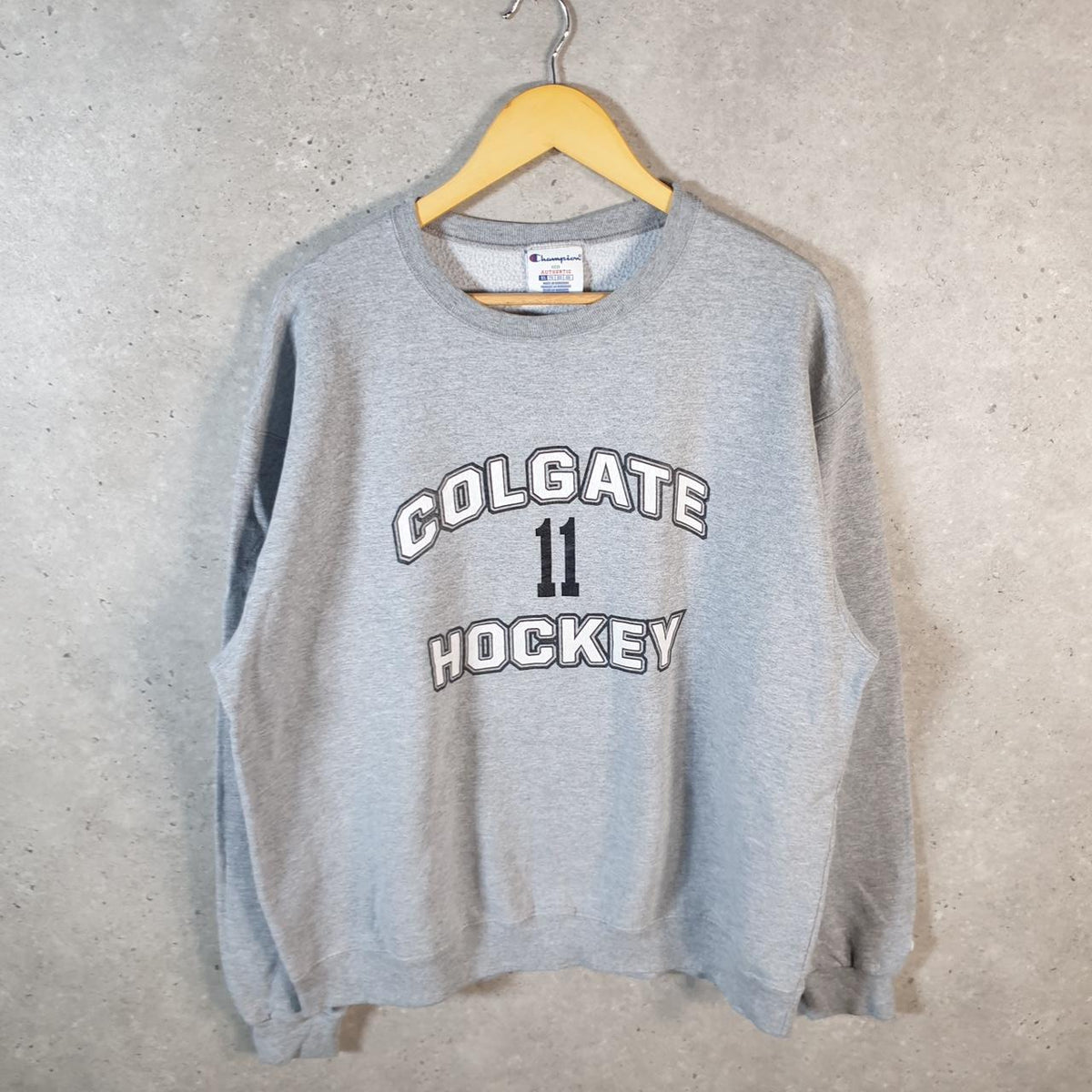 Vintage Champion Sweatshirt Men’s XL Grey USA Pullover Colgate Hockey