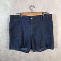 Vintage Lee Baggy Shorts Jorts Cargo Womens W36 Blue Relaxed Denim