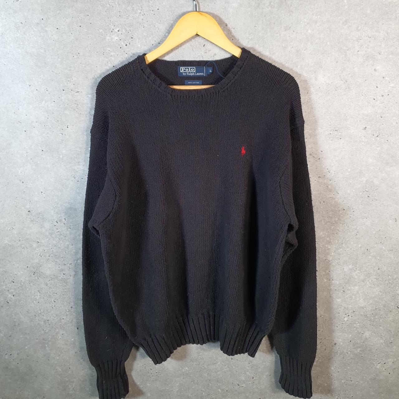 Vintage Ralph Lauren Polo Heavyweight Sweatshirt Men’s Large Black Pullover Pony C8847