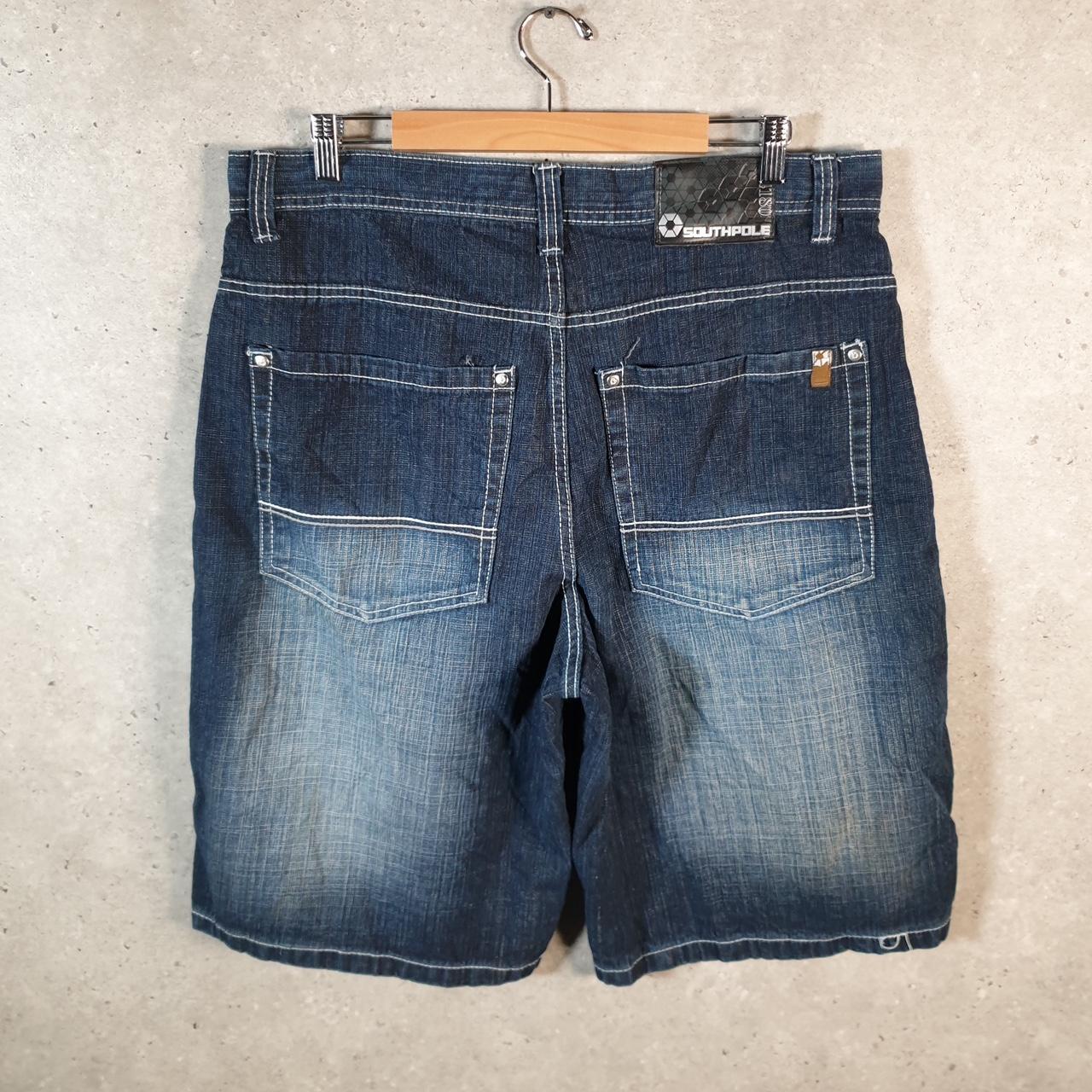 Vintage Southpole Baggy Y2K Hip Hop Jeans Shorts Jorts Mens W38 Blue Denim USA Big Fish Vintage