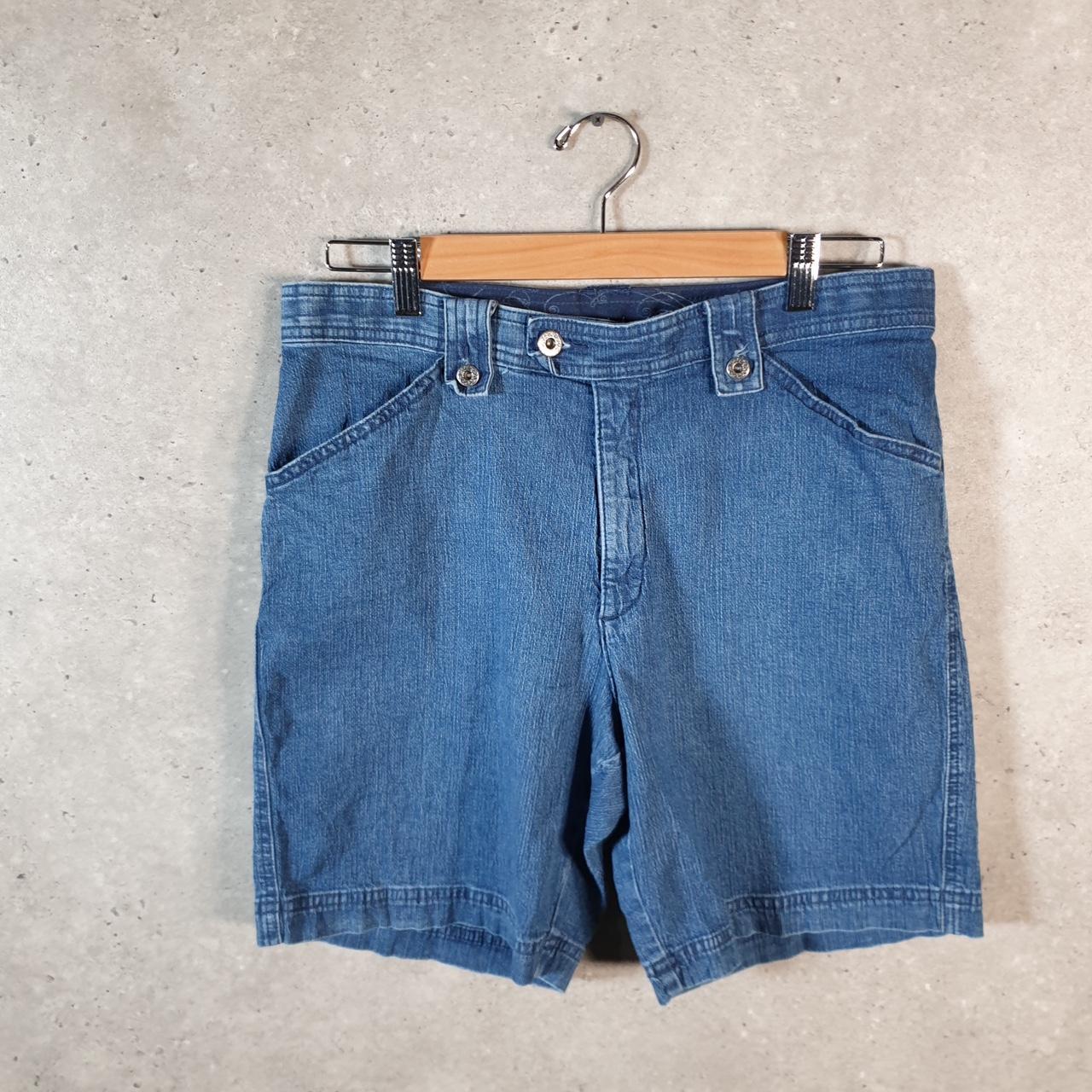 Vintage Lee Baggy Shorts Jorts Cargo Womens W32 Blue Relaxed Denim