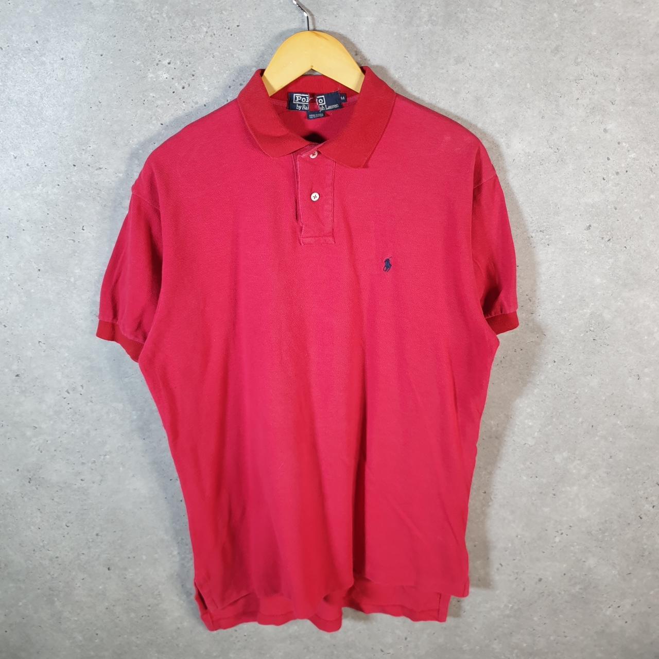 Vintage Ralph Lauren Polo Shirt Men’s Medium Red Classic Fit Embroidered Pony