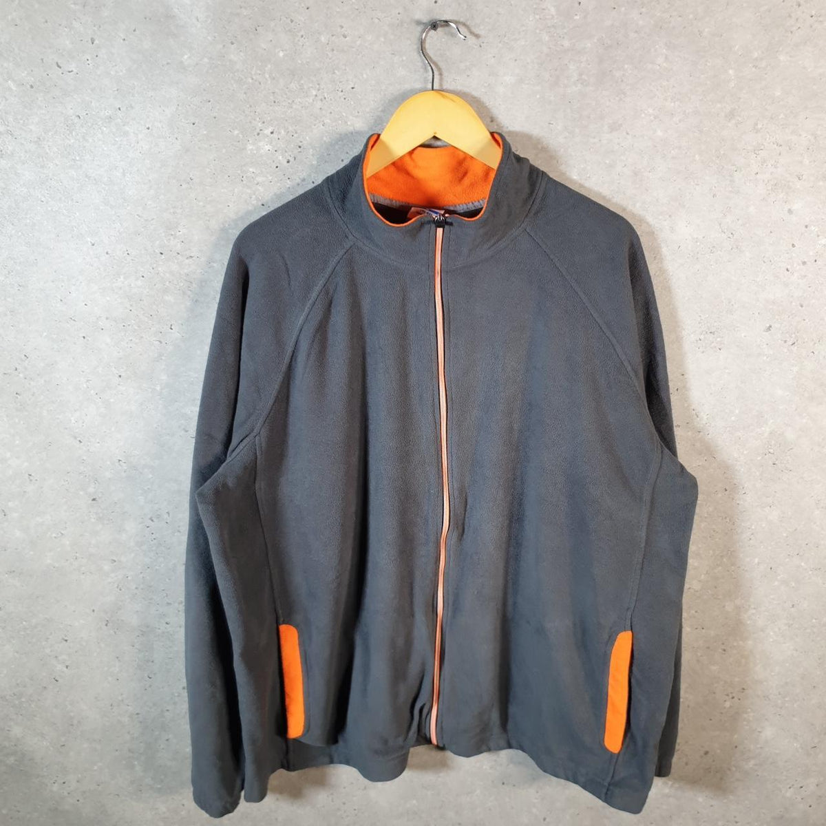 Vintage Starter Full Zip Fleece Sweatshirt Mens XL Grey Logo Winter