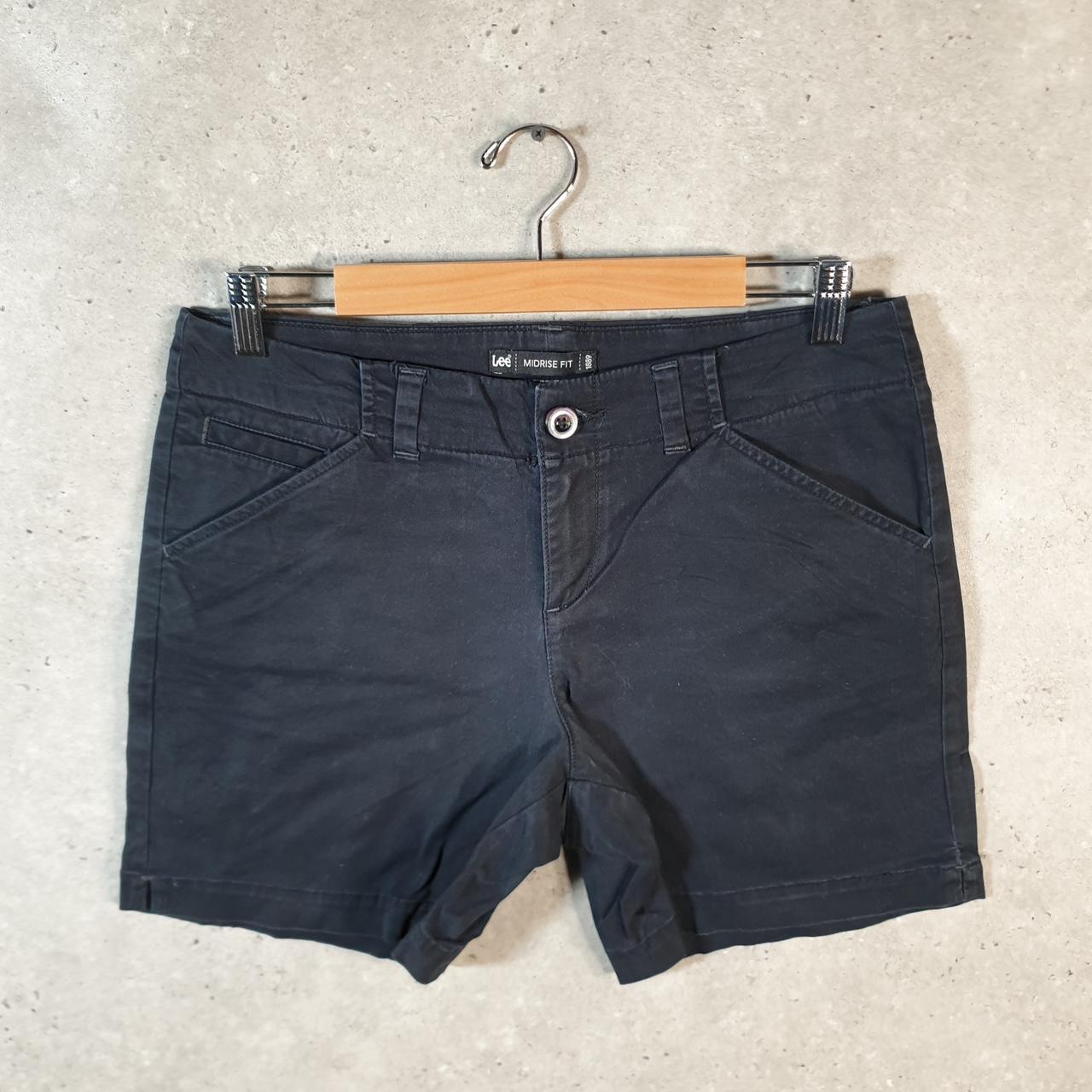 Vintage Lee Baggy Shorts Jorts Cargo Womens W32 Black Relaxed Cotton