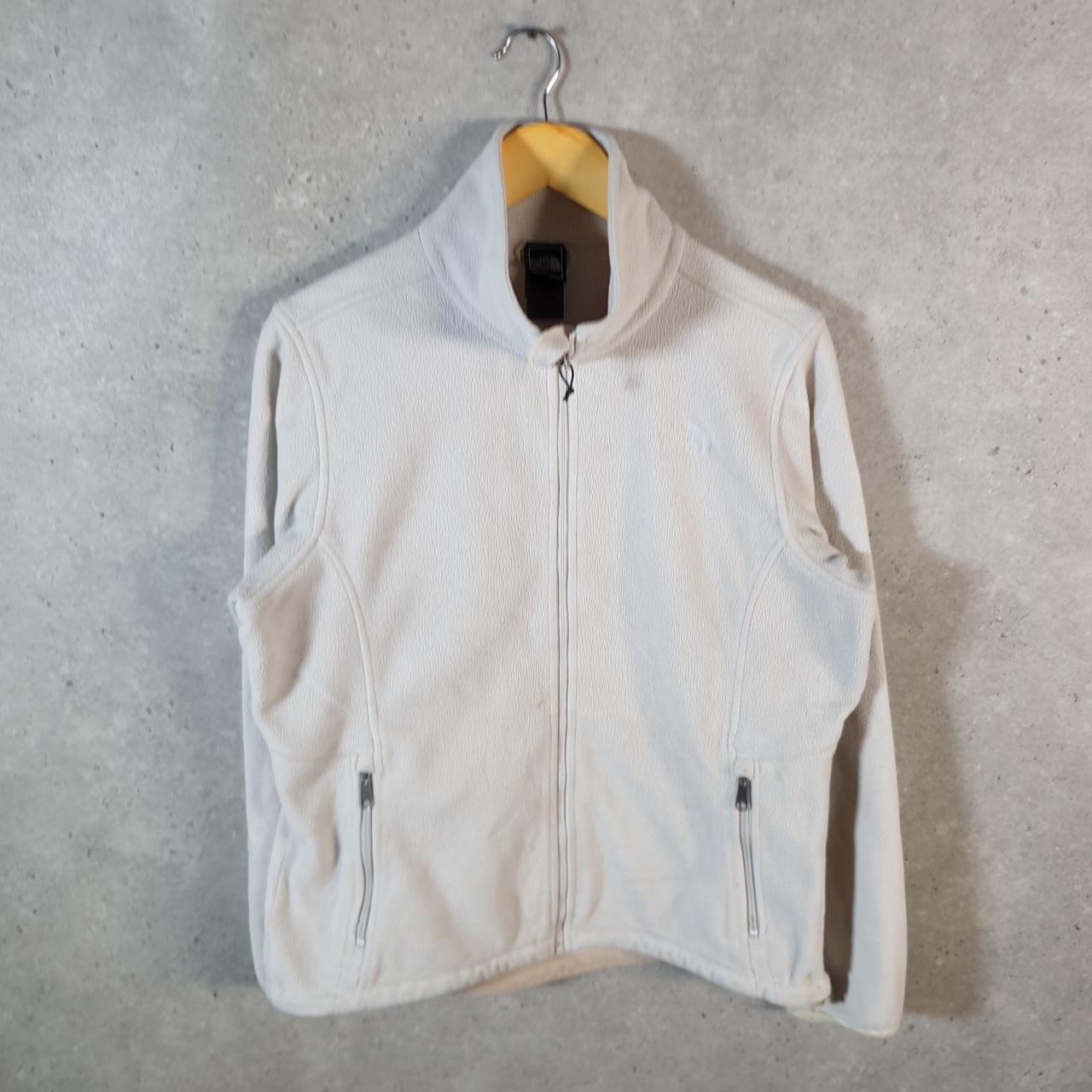 Vintage The North Face TNF Teddy Fleece Sweatshirt  Womens Large Cream Full Zip Logo